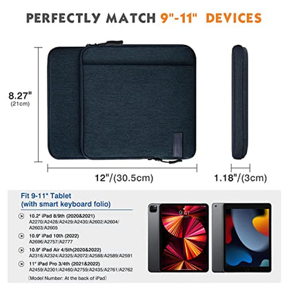 MoKo 9-11 Inch Tablet Sleeve Bag Carrying Case with Storage Pockets Fits New 11-inch iPad Air M4 2026/iPad Pro M5, iPad Pro/A16 11, iPad Air 5/4th 10.9, iPad 9/8th 10.2, Tab S8/S9 11, Indigo - color: Indigo, size: 9-11 Inch