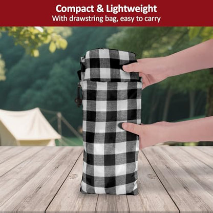 7ft Picnic Table and Bench Cover, Camping Essentials RV Gear, 84 in Waterproof Windproof Outdoor Elastic All Around Tablecloth, Fitted Rectangle Tables and Seats, Black-White Checkered - color: Black-white Checkered, size: 84"