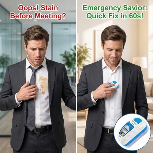 Instant Down Jacket Cleaner Pen & Wipes | Erases Tough Stains from Drinks, Oil, Sweat & More | Portable No-Rinse Spot Cleaning Kit for Coats & Outerwear, Saves from Costly Washes