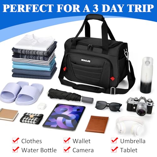 Underseat Carry On luggage Bag Airplanes Personal Item Bags Weekender Overnight Travel Tote Bag Shoulder Small Softside Carry on Luggage Travel Duffel Bags For Men Women -16 IN Black - color: Black, size: 16 IN