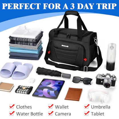 Underseat Carry On luggage Bag Airplanes Personal Item Bags Weekender Overnight Travel Tote Bag Shoulder Small Softside Carry on Luggage Travel Duffel Bags For Men Women -16 IN Black - color: Black, size: 16 IN