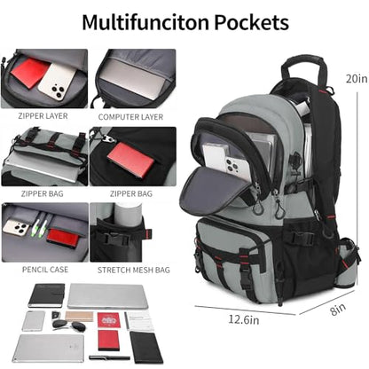 Nerlion 40L Hiking Backpack Travel Backpack for Men Women Camping Waterproof Outdoor Hiking Daypack Lightweight Backpack (Light Gray) - color: A8- Light Gray