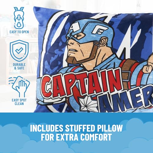 Jay Franco Kids Slumber Bag and Pillow - 54 x 27 Inch Comfy Indoor Sleeping Bag for School and Sleepovers, 2 Piece Set, Blue - Avengers - color: Blue - Avengers