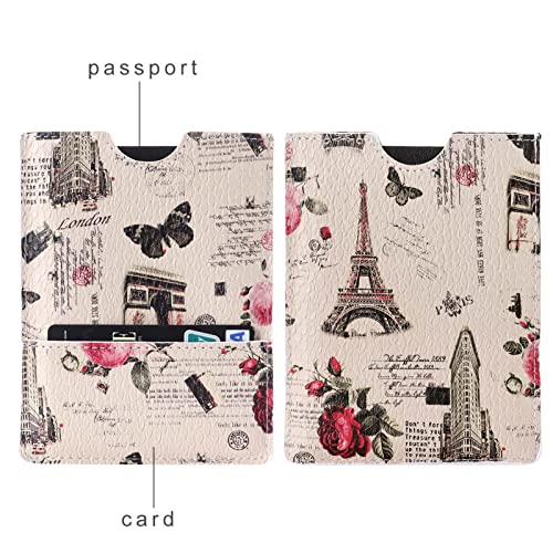 XEYOU Passport Holder Cover - Ultra Slim Premium Synthetic Leather Travel Wallet Case Cover - color: Eiffel Tower