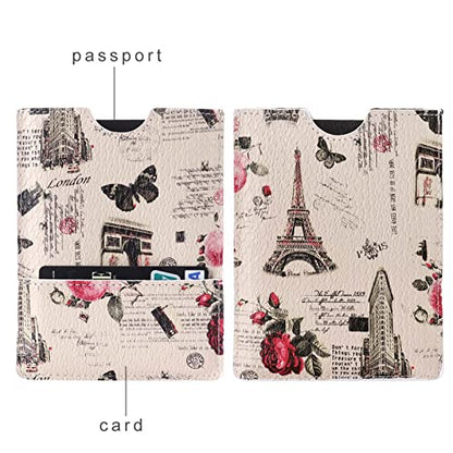 XEYOU Passport Holder Cover - Ultra Slim Premium Synthetic Leather Travel Wallet Case Cover - color: Eiffel Tower
