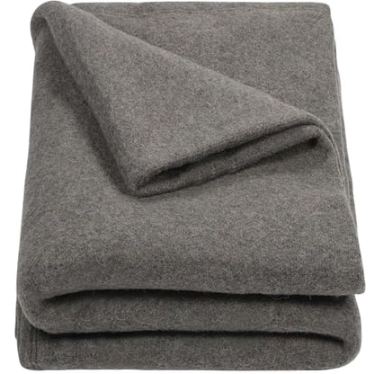 REDCAMP Wool Blanket, Warm and Thick Wool Camping Blanket- Great for Outdoors, Stadium Blanket, Picnics, Travel and Car, Machine Washable 86"x 63" Grey - color: 86"x 63" Grey