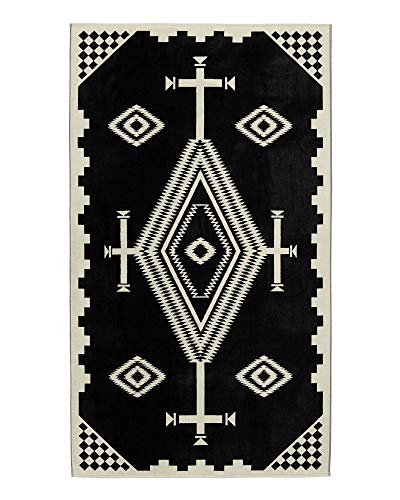 Pendleton Oversized Jacquard Spa Towels, 40 x 70 inches Bath Towels, 100% Cotton, Soft and Quick Dry for the Beach, Hot Tub, Pool - Los Ojos Black