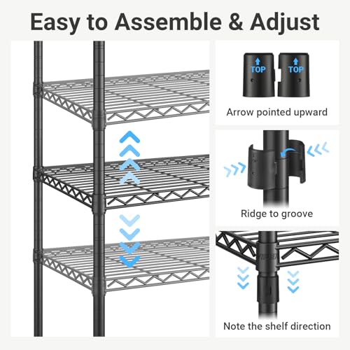 VIPEK X1 Plus Expandable Reach-in Closet Adjustable from 2'8" to 4'6" with Adjustable Shelves and Hanger Rods Clothes Rack Heavy Duty, Metal Clothing Racks Portable Walk-in Closet, Black - color: Black, size: X1 Plus