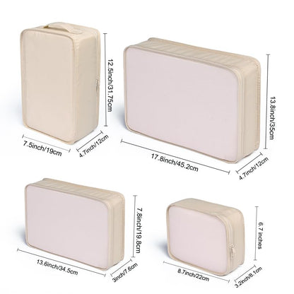 JJ POWER Travel Packing Cubes, Luggage Organizers with Shoe Bag - color: Cream