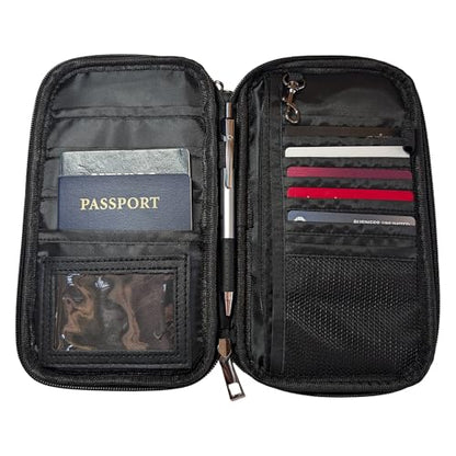 Fireproof Travel RFID Blocking Passport Holder Wallet - Ready Now Bags - Multi-functional Organizer for Men and Women, Large Family Capacity for Passports, Cards, and Documents, 8.9in x 4.8 in x 0.7in