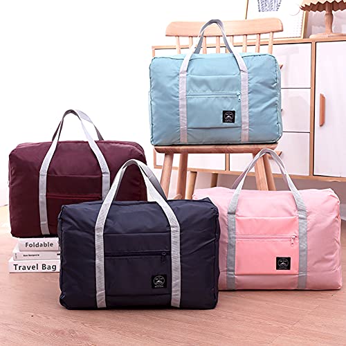 Travel Bag 24 Packes Carry on Luggage Foldable Duffel Bag Sports Gym Bag Weekender Overnight Bag Water Resistant Nylon Travel Duffel for Men Women (Blue 24PCS) - color: Blue 24