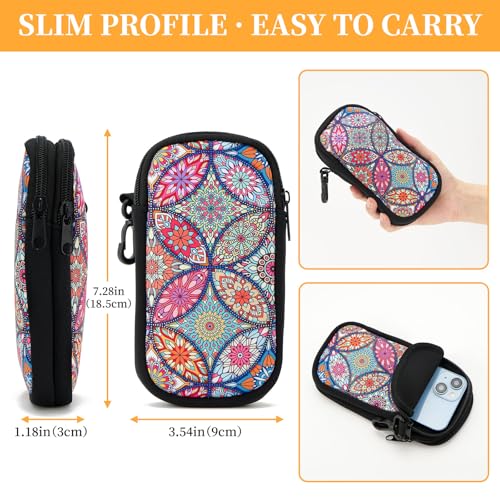 WOZEAH Double Eyeglass Case with 2 Compartments, Travel Eyewear Organizer for Two Pairs of Glasses - color: Mandala