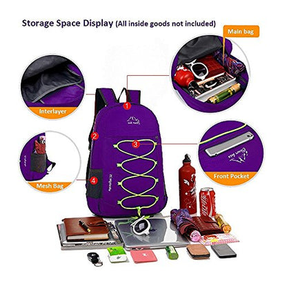 Outdoor Water Resistant Hiking Backpack - color: Purple