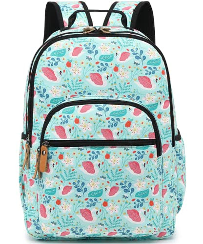 Leaper Water-resistant Cute Swan Laptop Backpack Travel Bag College Backpack Laptop Bag Satchel Water Blue - color: Water-blue-swan, size: X-Large
