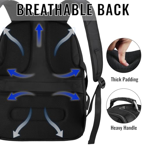 YOREPEK Large Backpack for Men, Extra Large Laptop Backpacks for Men Women, Water Resistant Travel Backpack Airline Approved Business Work Bag Fits 18.4 Inch Computer, Black - color: Black, size: 18.4 Inch