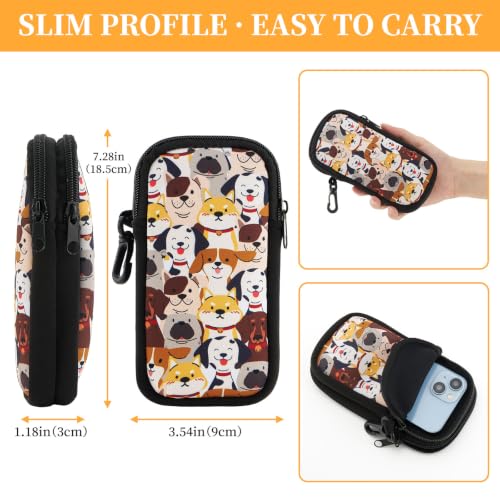 WOZEAH Double Eyeglass Case with 2 Compartments, Travel Eyewear Organizer for Two Pairs of Glasses - color: Dog