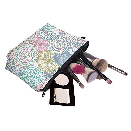Deanfun Cosmetic Bag for Women, Mandala Flowers Waterproof Makeup Bags Roomy Toiletry Pouch Travel Accessories Gifts (51561) - color: 51561