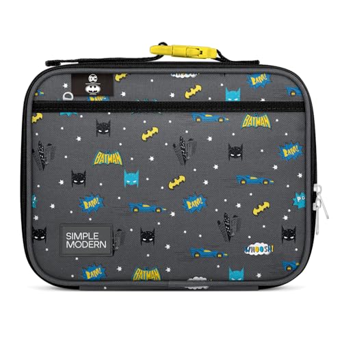 Simple Modern DC Comics Kids Lunch Box for School | Reusable Insulated Lunch Bag for Toddler, Girl, and Boy | Meal Containers with Exterior & Interior Pockets | Hadley Collection | Batman POW! - color: DC: Batman POW!