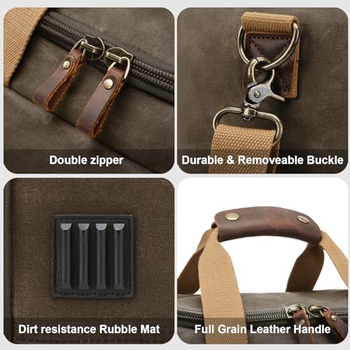 Waxed Canvas Duffel Bag 50L, Army Green | Waterproof, Travel, Overnight, Weekender - color: Army Green