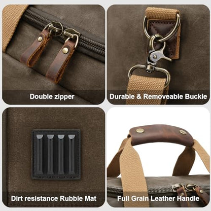 Waxed Canvas Duffel Bag 50L, Army Green | Waterproof, Travel, Overnight, Weekender - color: Army Green
