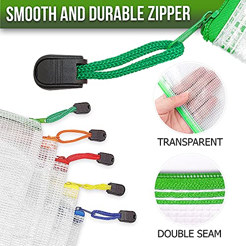 32 Pack Large Mesh Zipper Pouch B4 (12x15in) - Game Bags for Puzzle and Toy Storage Bags - Board Game Storage Zip Plastic Mesh Bags for Toys & Playroom Organization and Storage Zippered Pouches Folder - size: 32 Pack B4