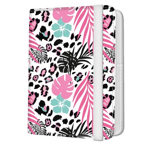 Passport Holder for Travel Essentials, Leather RFID Blocking Passport Wallet Cover Case, Cute Passport Book Holders for Women and Men Leopard Leaf - color: Leopard Leaf