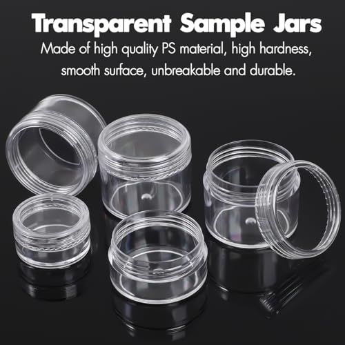 10 Pieces Travel Size Containers, 3/5/10/15/20 Gram Small Travel Containers for Cream, Lotion, Lip Balm and Toiletries, Leak Proof Sample Jars With Labels & Spatulas, Clear - color: Clear