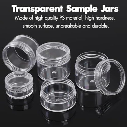 10 Pieces Travel Size Containers, 3/5/10/15/20 Gram Small Travel Containers for Cream, Lotion, Lip Balm and Toiletries, Leak Proof Sample Jars With Labels & Spatulas, Clear - color: Clear