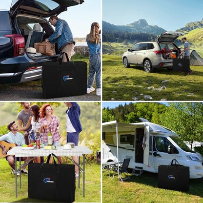 SIRUITON 2Pack Folding Table Storage Bag Fits 6FT, Portable 600D WaterProof Carry Bag for Folding Picnic/Camp Tables with Reinforcing Plate & Shoulder Strap, 36" D x 30" W x4.5 H - size: 2pack - 6ft Folding Tables Bag