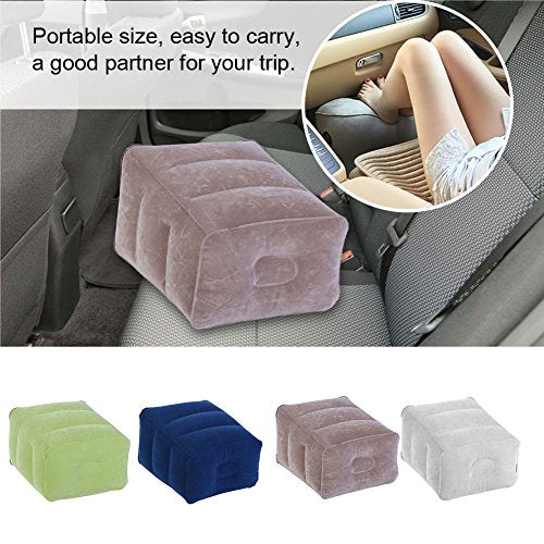 Inflatable Travel Foot Rest for Kids, Lightweight Compact Multi Functional Airplane Car Leg with Carry Bag, PVC Inflatable Footstool