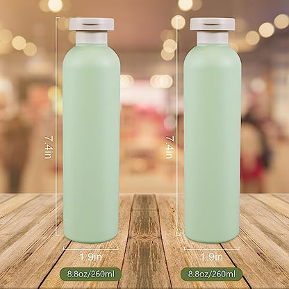 8.8oz Squeeze Bottles with Flip Cap, Refillable Plastic Travel Bottles for Creams, Lotion, Shampoo, Conditioner (2 Pcs) - color: Green, size: 260ml/8.8oz