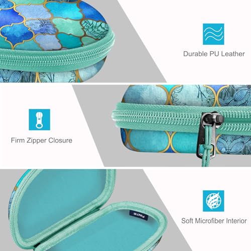 Fintie Sunglasses Case with Carabiner, Hard Shell Shockproof Sport Glasses Cases Travel Zipper Eyeglasses Holder, Cool Jade - color: Cool Jade
