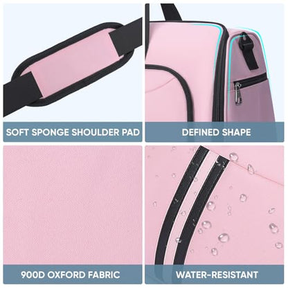 BALEINE Travel Garment Bag, Travel Suit Bag for Men, Water Resistant Carry on Garment Bag for Hanging Clothes, Garment Duffel Bag for Travel Business (Pink-Convertible) - color: Pink-Convertible