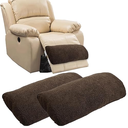 Recliner Leg Rest Cushion Sofa Footrest Pillow (23 x 10 x 2 in) Multi Purpose Half Moon Foot Pillow Under Knee Pillow for Leg, Neck, Waist, Ankle Support (2Pcs, Brown) - color: Brown, size: 2Pcs