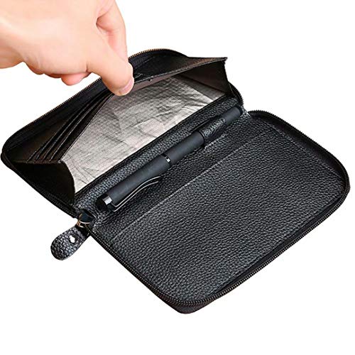 Genuine Leather Travel Passport Wallet RFID Blocking Zip-Around Passport Holder