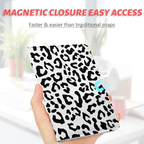 Passport Holder, Travel Wallet Cover with Pen Loop | Cute RFID Blocking Leather Case with Magnetic Closure for Travel Essentials-Leopard - color: K-Wild