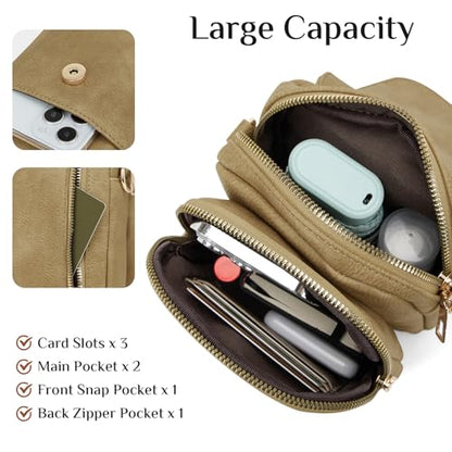 Fashion Small Crossbody Bags for Women Trendy Designer Cell Phone Purses Wallets with Card Holder Anti Theft Travel - color: Huashan Apricot