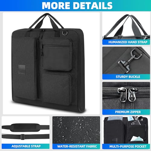 Garment Bag 45", Suit Bag with Shoulder Strap, Waterproo, Black - color: 45" BLACK