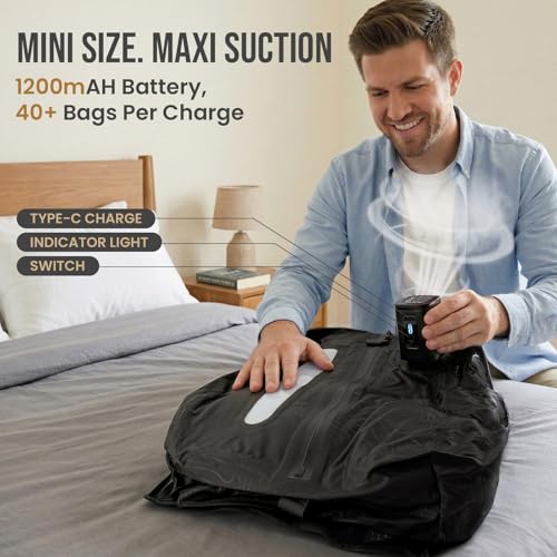 TAILI Travel Vacuum Compression Storage Bags with Wireless Pump -Vacuum Seal Bags (2Pack) for Travel Essentials, Space Saving, Wear-resistant & Waterproof Packing Cubes backpack for Clothing& Luggage - size: 2 Pack