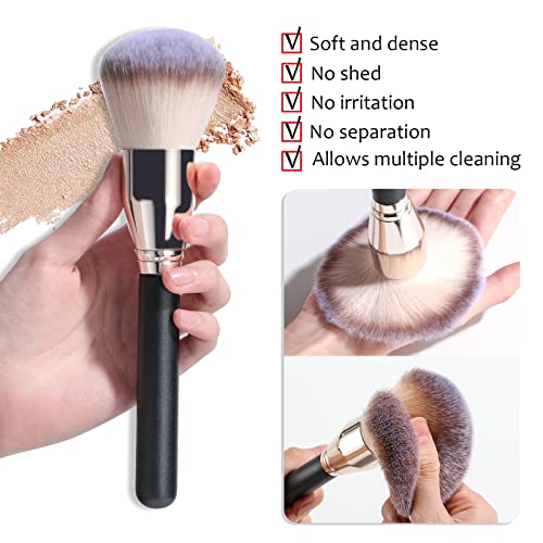 BS-MALL Soft Professional Makeup Brush Set - 4 Pcs Travel-friendly Brushes Including Foundation Brush for Liquid Makeup, Powder Brush & Blush Brush,Daily use (Black Silver) - color: Black Silver