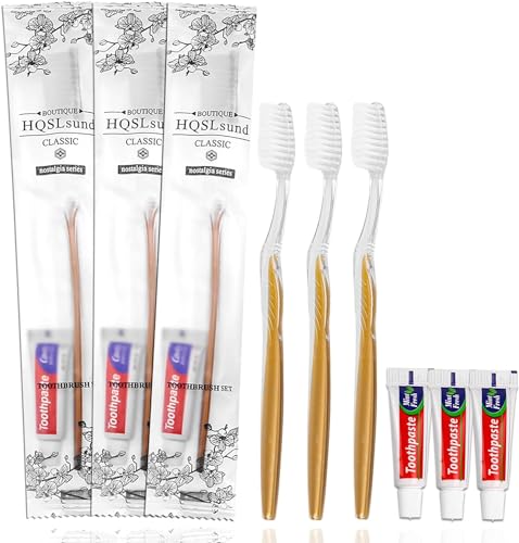 50 Pack Disposable Toothbrushes with Toothpaste Individually Wrapped, Travel Toothbrush Kit, Hotel Toothbrushes Bulk for Hotel,Airbnb,Homeless - size: 1 Count (Pack of 50)