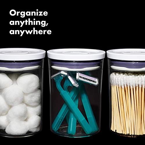 OXO Good Grips Round 3-Piece Mini Round POP Canister Set - size: 3 pack - 0.6 qt, style: Plastic Bath Set