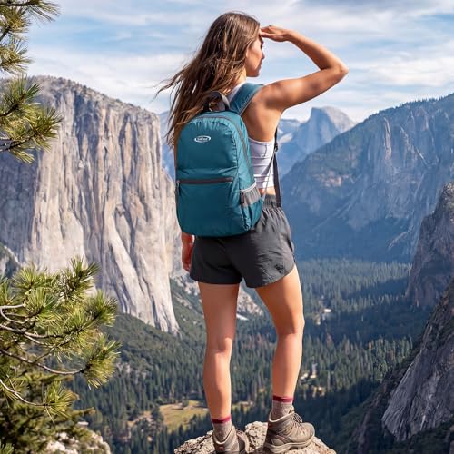 G4Free 20L Lightweight Packable Backpack Travel Hiking Daypack Foldable Backpack for Men Women - color: Medium Blue
