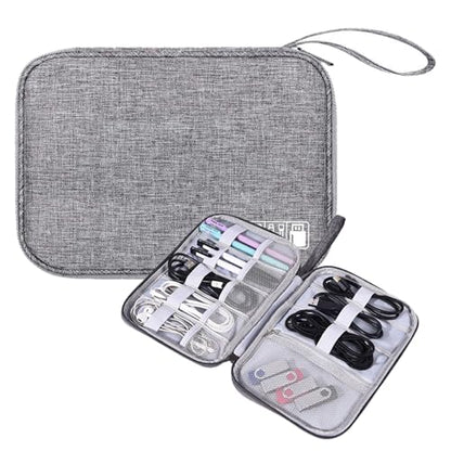 Organizer Case Small Electronic Devices USB Charger Accessories Mouse Phone Cable SD Power Bank Earphone - color: Medium-Grey