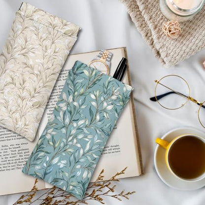 Eyeglass Cases 4 Pack,Boho Floral Pattern Sunglasses Case,PU Leather Soft Eye Glass Pouch for Women Men Student - color: Green