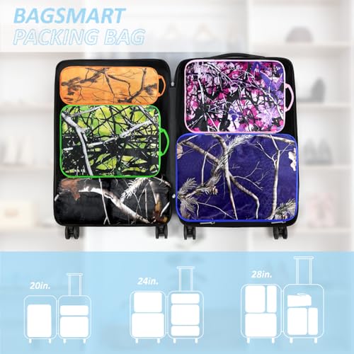 Maple Tree Compression Packing Cubes Set (7 Piece) - Toiletry Kit Water-Resistant Travel Organizer System with Mesh Panels for Vacation Essentials - color: Black-2