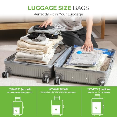 Vacuum Storage Bags for Travel - 9 Pack Compression Packing with Wireless Electric Pump for Luggage Vacuum Seal Bags for Clothes Suitcase Space Saver Organizer 3 XSmall/3 Small/3 Medium - size: 9 Combo Travel Size