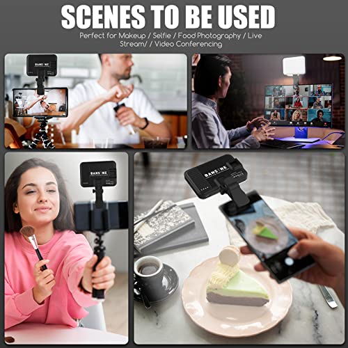 Selfie Light - BANSINE USB-Rechargeable LED Phone Light - Portable Photo Light with 97+ CRI, Up to 6500K Color Temperature for Selfie, Zoom Conference, Video, Makeup and Live Stream - color: Black