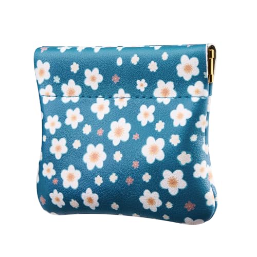 Travelambo Leather Squeeze Coin Purse Pouch Change Holder For Men & Women - color: Cute Floral
