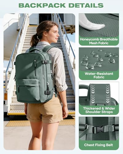 Vacuum Seal Travel Backpack Built-in Pump,Air Compression System Vacuum Vacpack Backpack Travel Bag for Women Men Carry On Suitcase Luggage Laptop Airlines Approved Daypack Space Saver Bags Dark Green - color: A3-dark Green